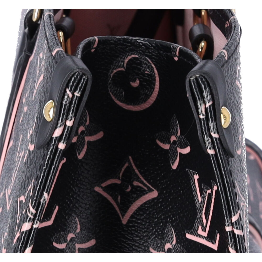 Louis Vuitton Onthego MM Monogram Tote Bag M46154 Noir Monogram Watercolor Pink - Picture 13 of 14